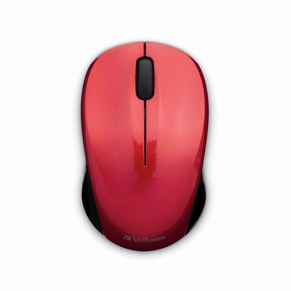 Verbatim Silent Wireless Blue LED Mouse in Red 99780