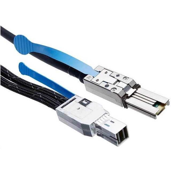 HPE MiniSAS HD to MiniSAS External 2.0m Cable 716191-B21 view of cable ends & plugs