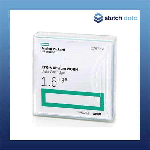 HPE/HP LTO-4 Ultrium WORM Data Cartridge C7974W view of case & packaging