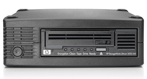 HP/HPE Refurbished LTO-5 Ultrium 3000 External SAS Half Height Tape Drive EH958B front view
