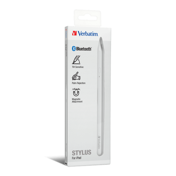 Verbatim Stylus for iPad Bluetooth 66898 in packaging angled back to the right