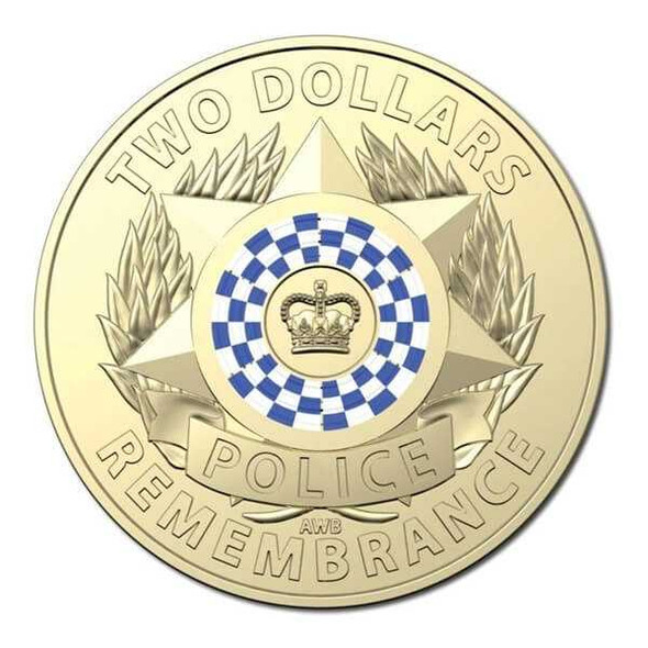2019 RAM Police Remembrance $2 coloured uncirculated coin