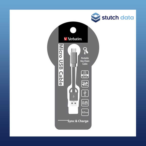 Verbatim Micro USB Charge & Sync Keychain Cable Graphite 8.5cm 64945
