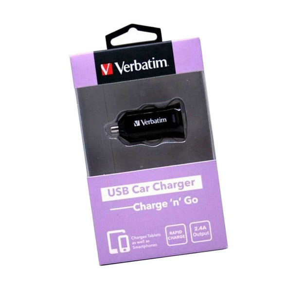 Verbatim Single Port USB Car Charger (use the cigarette lighter socket) 2.4A 64957