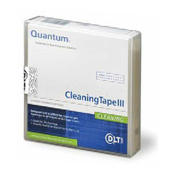 Quantum DLT Cleaning Tape III THXHC-02 view of tape case with packaging angled back