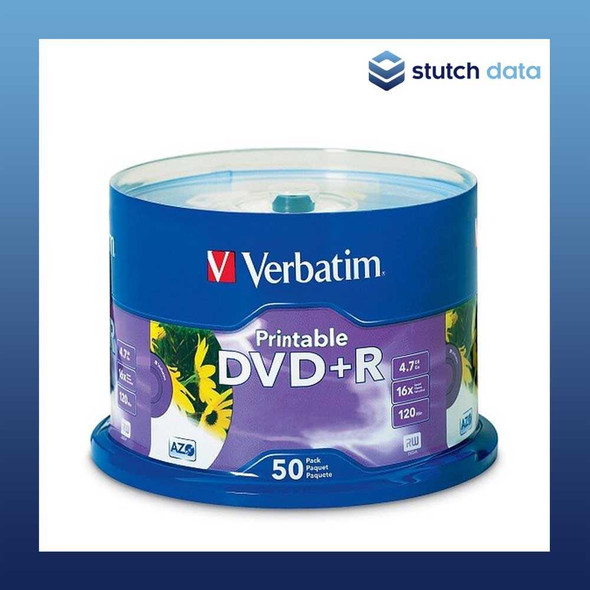 Verbatim DVD+R 50 Disc Spindle White Inkjet Printable 95136