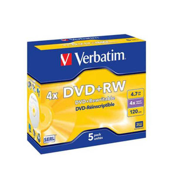 Verbatim DVD+RW 5 Pack in jewel cases 95043