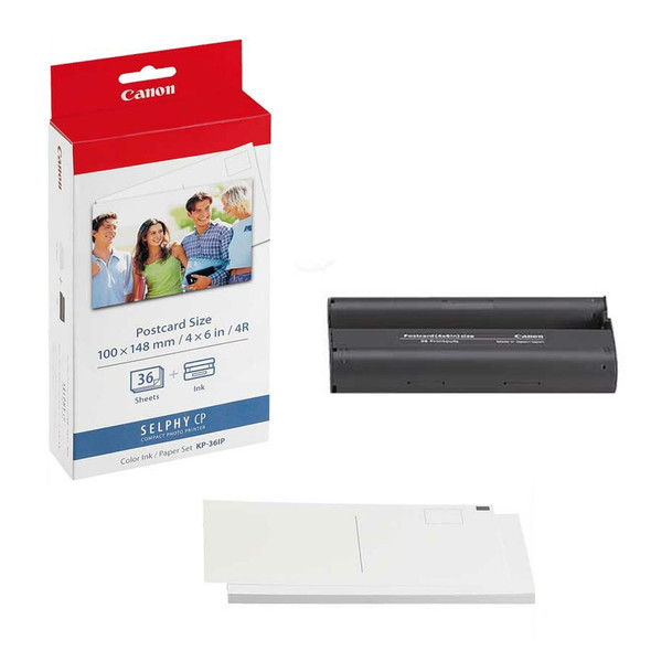 Canon Selphy Postcard Paper & Ink Set - 36 Sheets KP-36IP
