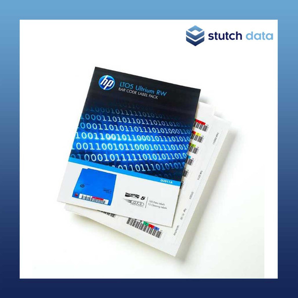 HPE/HP LTO5 Ultrium RW Barcode Label Pack Q2011A front view in packaging