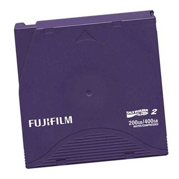 Image of a Fujifilm LTO2 Ultrium Data Cartridge front view angled no case