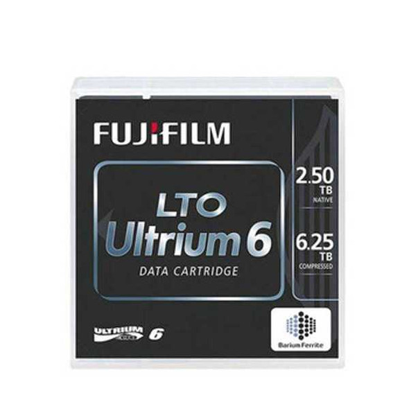 Fujifilm LTO6 Ultrium 2.5TB/6.25TB Data Cartridge 71024 front view with case & packaging