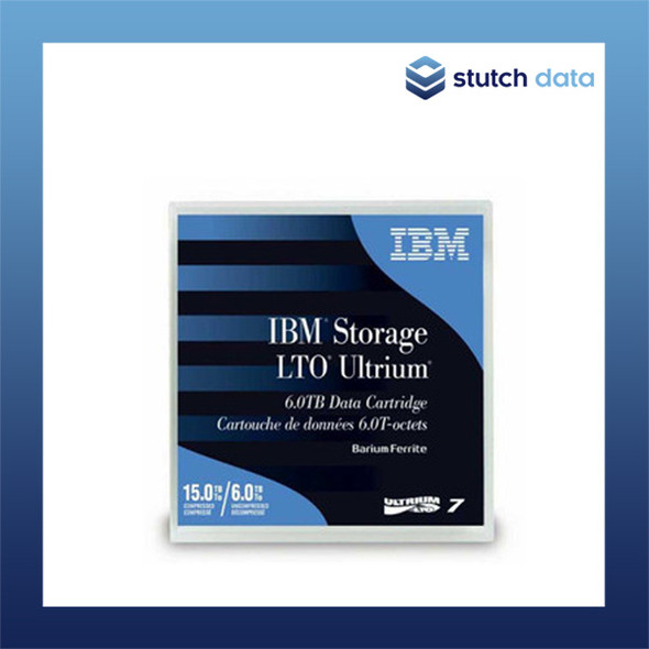 IBM LTO7  M8 Ultrium M8 Type M Pre-barcoded Data Cartridge in packaging and case front view