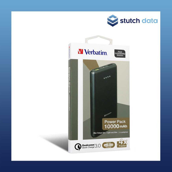 Verbatim Black Dual Output Power Pack QC 3.0 10,000 mAh 65445