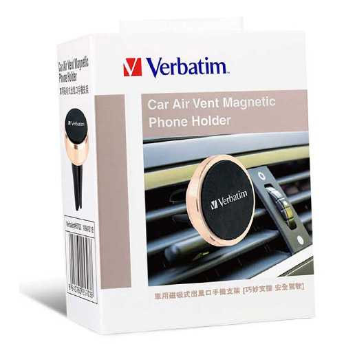 Verbatim Magnetic Car Air Vent Phone Holder in Gold/Black 65703