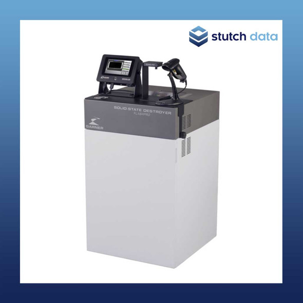 Garner Flashpro IRONCLAD Solid State Media Shredder front view, angled back to the right