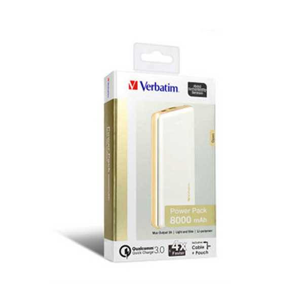 Verbatim QC 3.0 Power Pack 8,000 mAh - White/Gold 65588