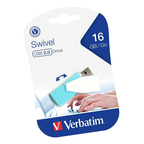 Image of Verbatim Swivel USB 2.0 16GB Drive - Blue 66063