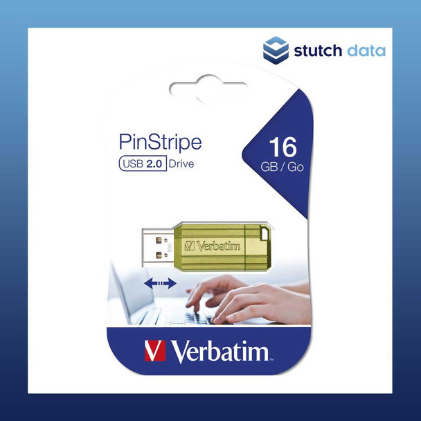 Image of Verbatim Store'n'Go Pinstripe USB 2.0 Drive 16GB - Eucalyptus Green 49070