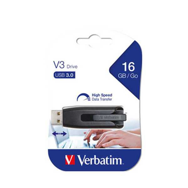 Verbatim Store'n'Go V3 USB 3.0 Flash Drive 16GB in Grey 49172