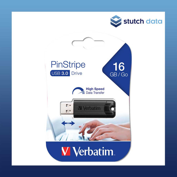 Image of Verbatim Store 'n' Go Pinstripe USB 3.0 Drive 16GB - Black 49316