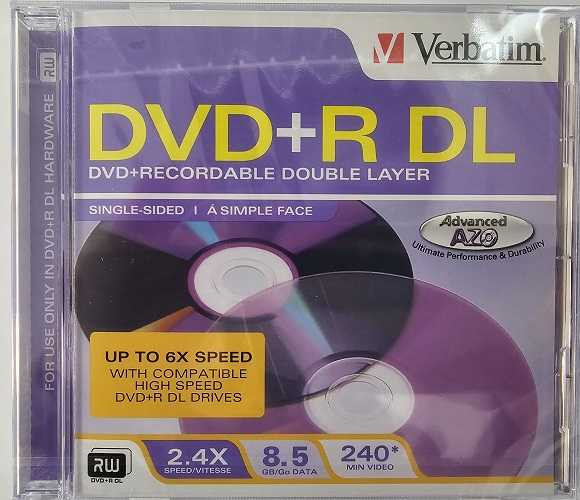 Verbatim DVD+R DL (Dual Layer) single disc in jewel case 94912