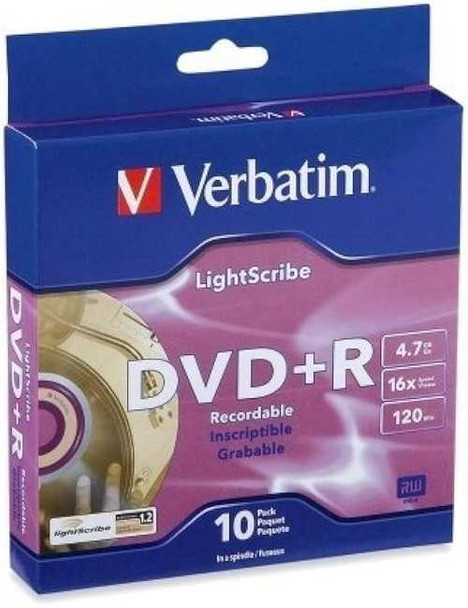 Verbatim DVD+R 10 Disc LightScribe Spindle 95116