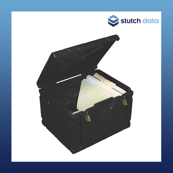 Turtle Lockable Document Box Black single assembled 08-673112