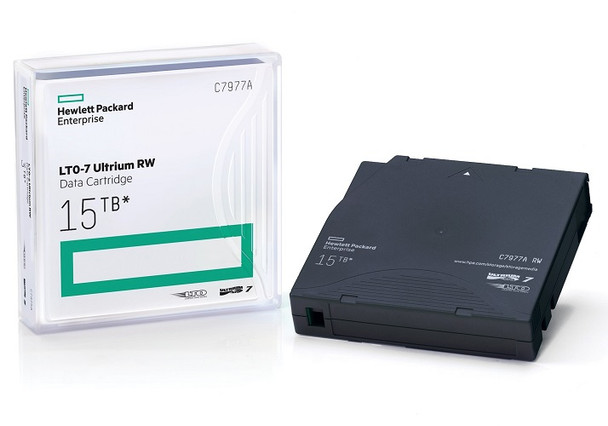 HPE LTO7 Ultrium 15TB RW Data Cartridge C7977A with cartridge and case