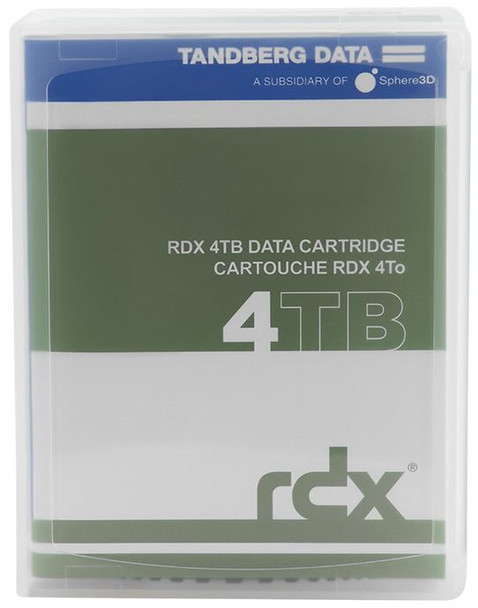 Tandberg RDX 4TB Cartridge 8824-RDX front view in packaging and case