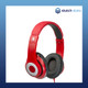 Verbatim Stereo Headphone Classic in Red 65067 headphones out of box front angled right view