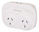 Verbatim Dual USB White Charger with Double Adapter 66595 front angled left view