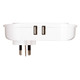 Verbatim Dual USB White Charger with Double Adapter 66595 top view