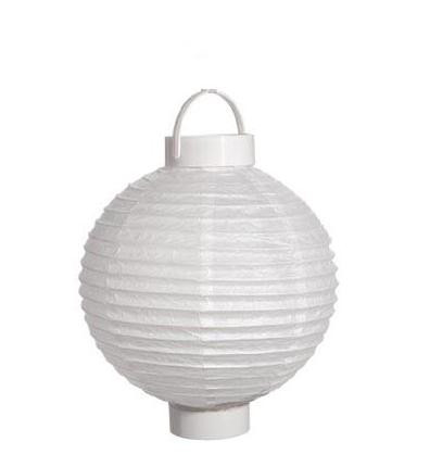8 Inch Battery Operated Paper Lantern White Party Brights