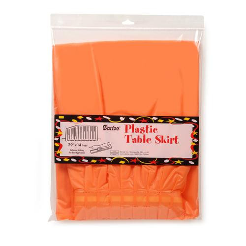 Plastic Table Skirts Orange Party Brights