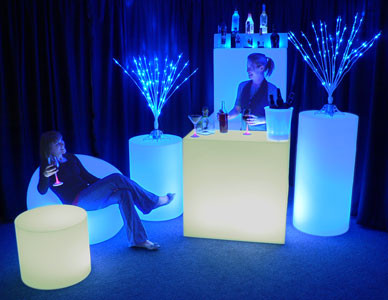 10 Inch LED Light Base for Centerpieces, 40 White LEDS Battery