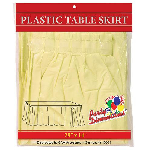 Plastic Table Skirts Yellow