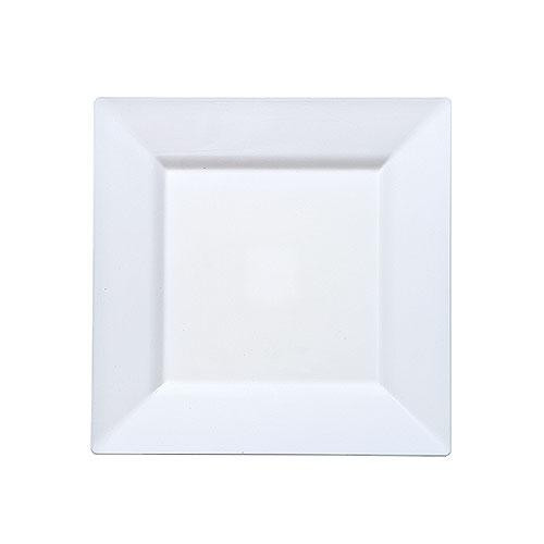 Plastic Squares 6.5-inch White Plates - 10ct.