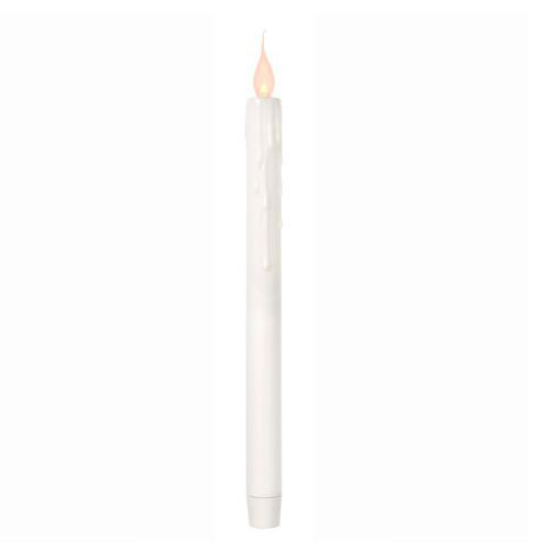 11 Inch LED Drip Taper Candle - Amber Flicker Silicone Flame