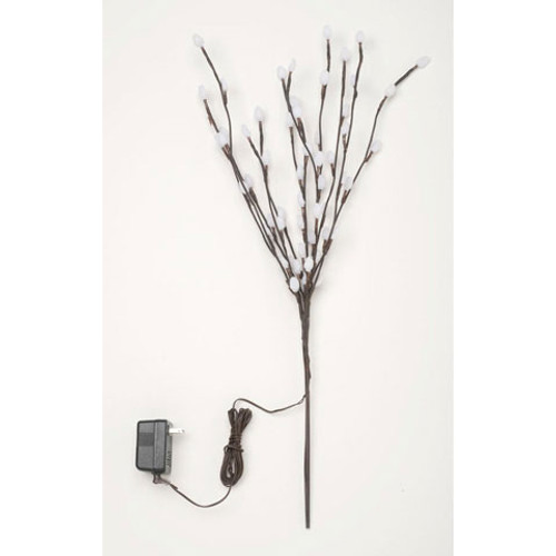 Lighted Fuzzy Pussy Willow Branches-Electric-28 inches