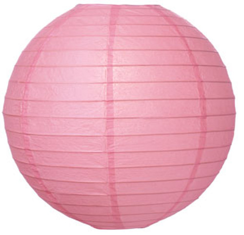 Parallel Ribbed Pink 8-Inch Round Paper Lantern