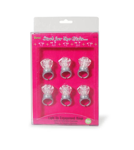 Bachelorette Party Light Up Engagement Ring 6 pack