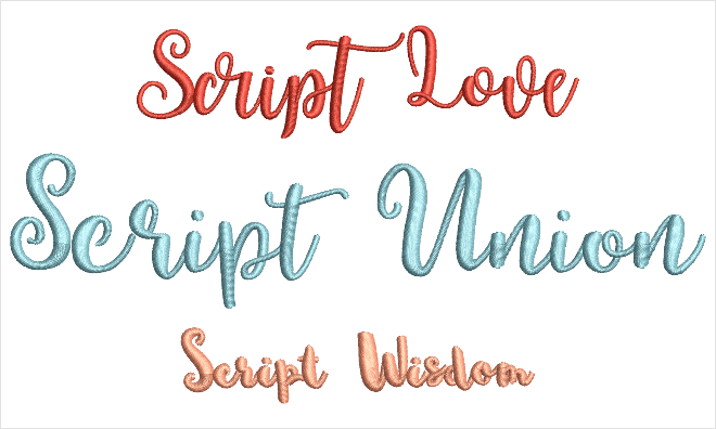 Font Pack 12 Modern Script Hatch Embroidery