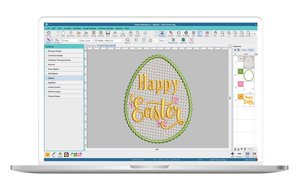 Hatch Embroidery Digitizer