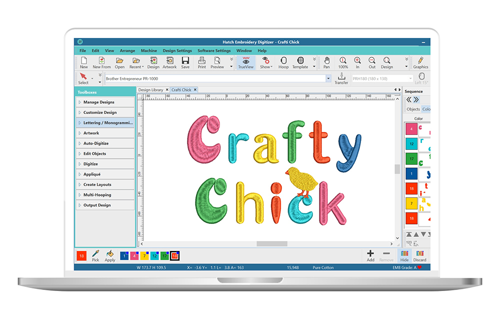 Hatch Embroidery Digitizer