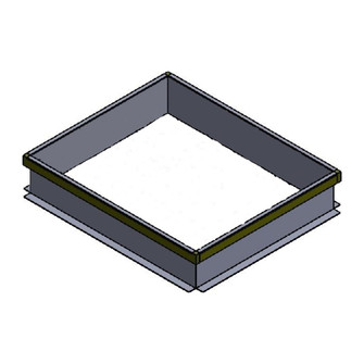 3D rendered illustration of an AES ARC6 non-insulated roof curb on a white background
