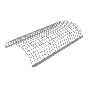 CAD rendering of a curved Kingspan Gladiator galvanized wire mesh safety cage