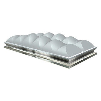 3D rendered illustration of a Kingspan arched double-door smoke vent on a white background