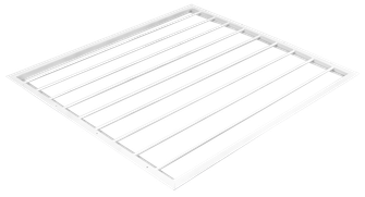 CAD 3D rendered illustration of the Velux flat interior safety screen frame with parallel bars