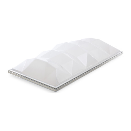 Isometric angled view of the Taylon 4896 ISP2 white diamond arched dome skylight