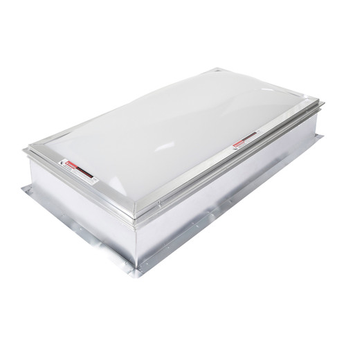 3D illustration of a Velux pre-insulated integral roof curb dome skylight assembly